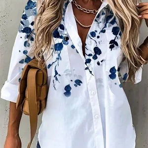 Temperament Women's Shirt Loose Long Sleeve Shirt Casual Women Printed Women Top 11 Main Sales Blouses Printed - №9