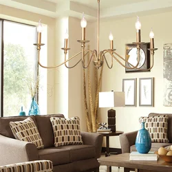 Modern Simple Pendant Lamp Living Room Kitchen Dining Room Lamp American Iron Chandelier Light Bedroom Study Candle Lighting