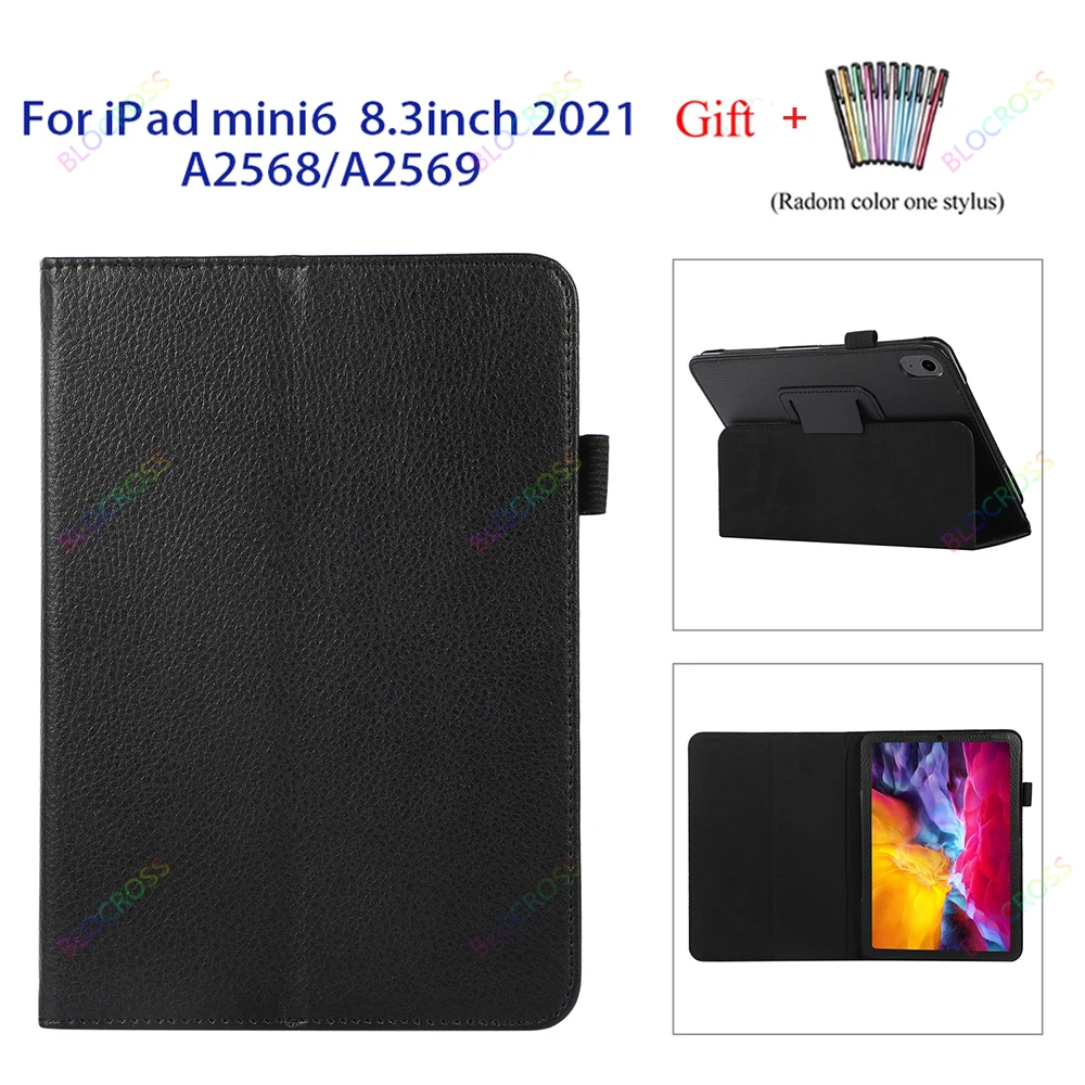 Stand Case for IPad Mini 6th Gen 2021 8.3 Inch A2567/A2568/A2569,Multi-angle Smart Cover with Auto Wake/Sleep Cover Funda + Pen