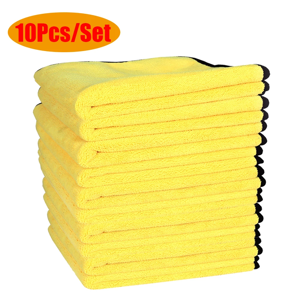 

10Pcs/Set Microfibre Cloth Wash Towel Soft Fiber Rag For Glass Car Drying Towels Car Detailing Kit Car Windshield Cleaner Tools