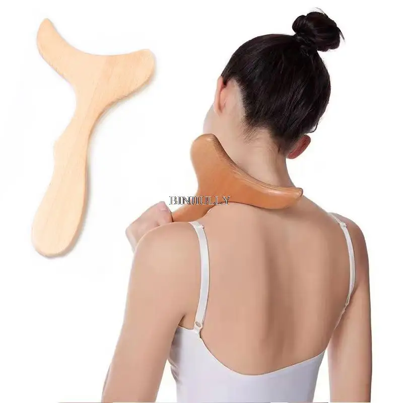 

New Beech Scraping Board Wooden Guasha Massage Tool For Back Neck Body Meridian Beauty Dredge Board Carbonized Acupuncture Board