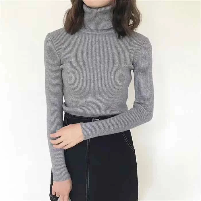 

Zuolunouba Fall/winter 2020 New Turtleneck Women Sweater With Long-sleeved Warm Bottoming Slim Solid Color Girl Knitted Sweater