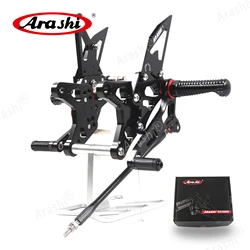 Arashi NINJA ZX6R 09-14 QS Footpegs Rearset Adjustable Footrest Foot Pegs For KAWASAKI ZX-6R ZX636 2009 2010 2011 2012 2013 2014