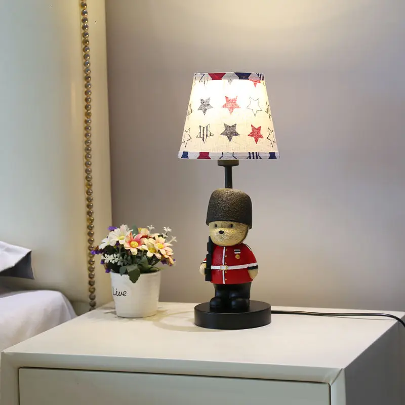 

Homhi Children's Room Wall Lamp Bear Guard Bedroom Table Boy Room Bedside Cute Decorative Creative Wandlampen Wall Decor HWL-210