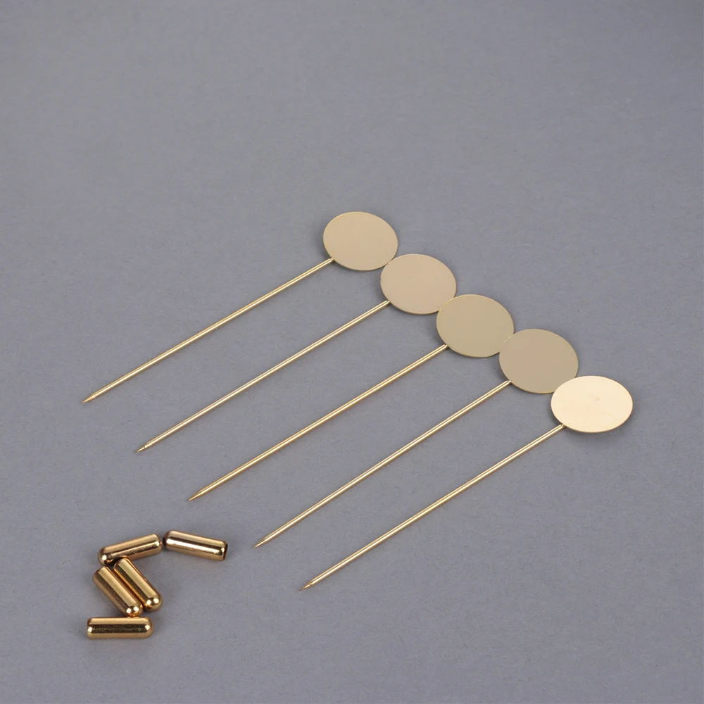 10Pcs gold-plated simulation pearl alloy copper long pin pin DIY lapel dress jewelry making brooch basic jewelry accessories