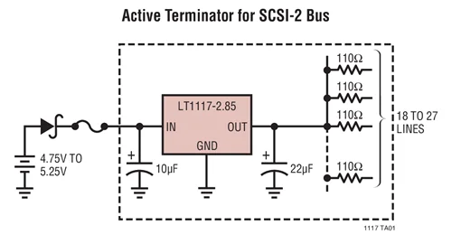 LT1117CST LT1117CST-2.85 LT1117CST-5 LT1117 - 800mA Low Dropout Positive Regulators Adjustable and Fixed 2.85V,3.3V, 5V