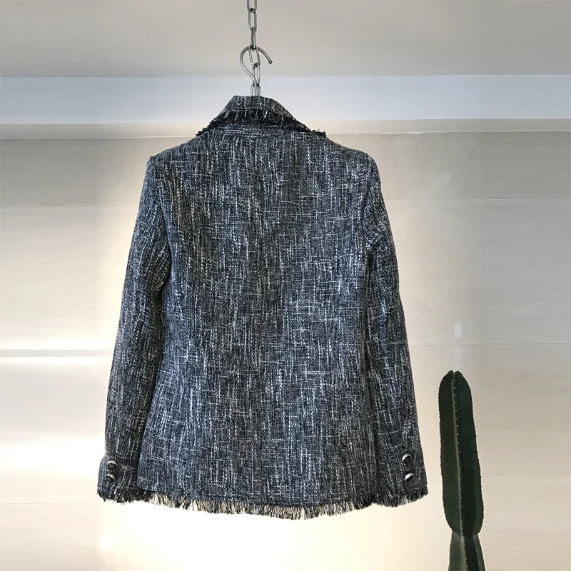 Abito blazer da giacca Slim in Tweed con perline di lusso a manica lunga da donna primavera 2020 di alta qualità