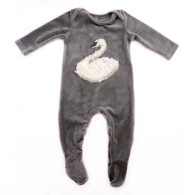 Newborn baby girl Velvet romper bodysuits New design Autumn winter Thicker Baby Girl Clothes Baby boy Footies Drop shipping