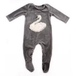 Newborn baby girl Velvet romper bodysuits New design Autumn winter Thicker Baby Girl Clothes Baby boy Footies Drop shipping