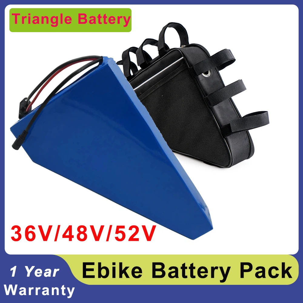 

36V 48V 52V 28Ah 30Ah 35Ah Ebike Battery Pack Triangle 18650 Lithium Batteries With Bag For Electric Bicycle 1000W 1500W 2000W