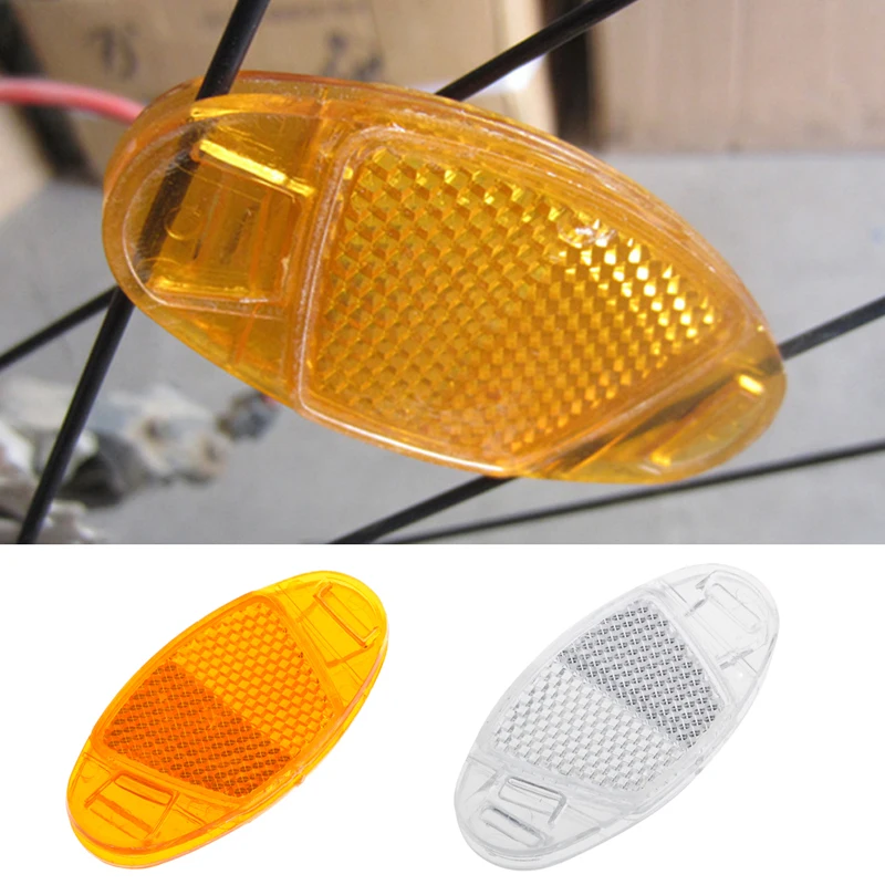 1Pc Bicycle Bike Spoke Reflector Safety Warning Light Wheel Rim Reflective Mount Yellow Transparent