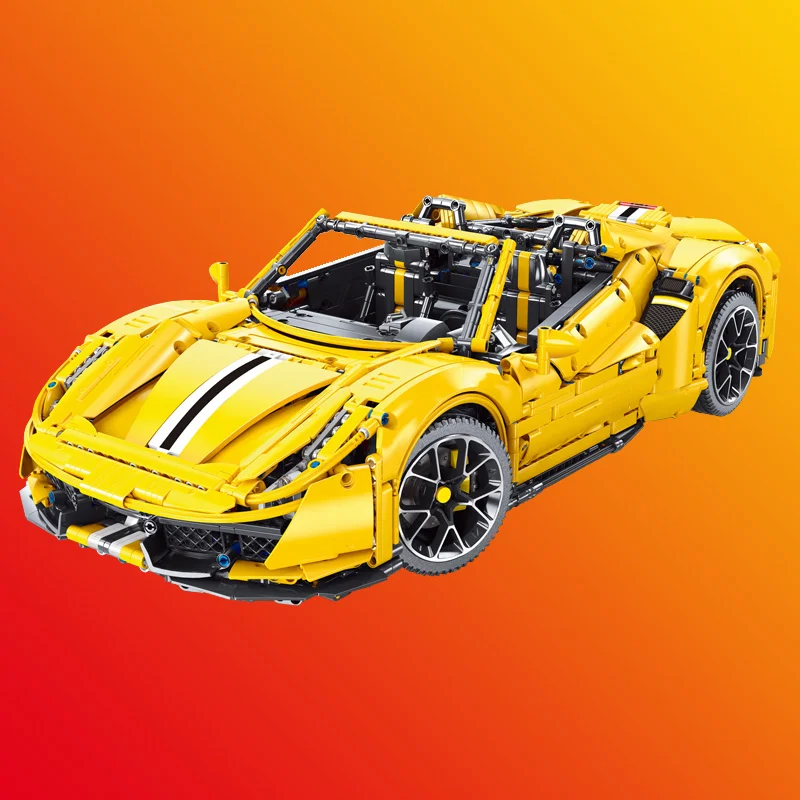 IN STOCK MOC Technical 1:8 Super Sports Car 488 Building Blocks Model Bricks Assembling Toys for Boys Birthday Gift Set