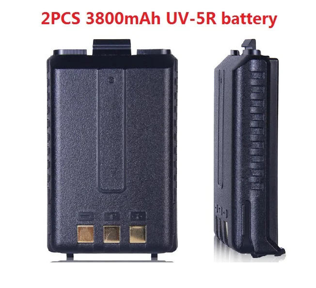 양방향 라디오 워키 토키 액세서리에 대 한 2pcs 1800/3800mAh 배터리 Baofeng Uv 5r 배터리 Uv-5ra uv-5re