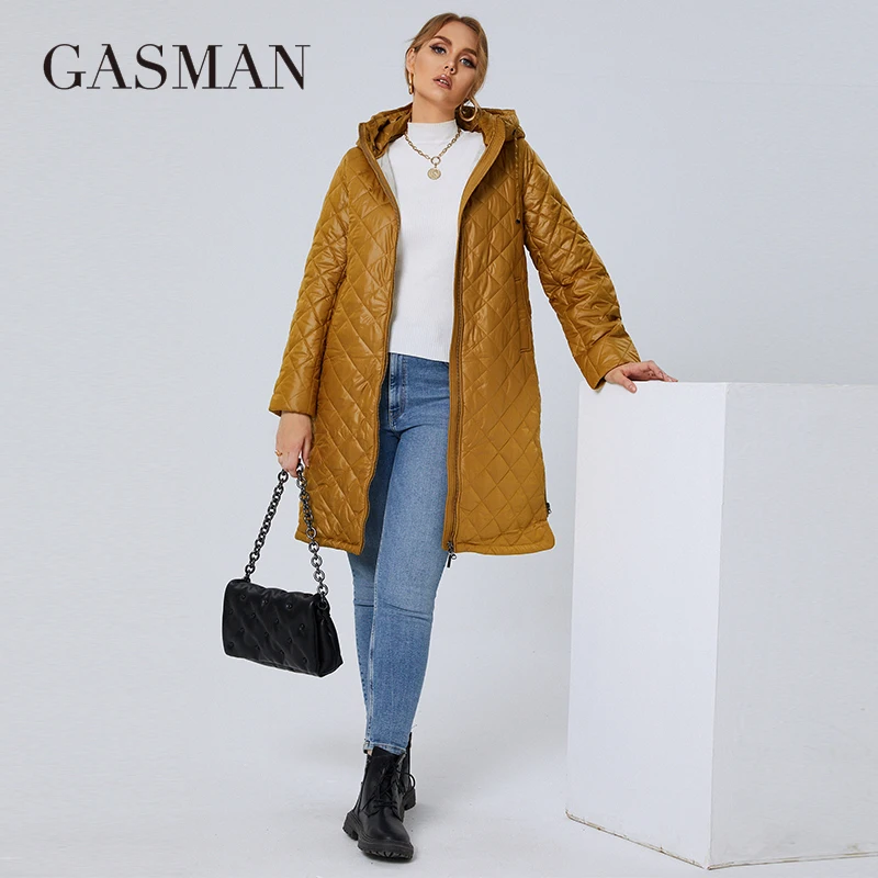 GASMAN 2022 Women\'s Autumn Winter jacket Fashion XL-5XL long High street parka Furry lining high quality Brand coat woman 81121