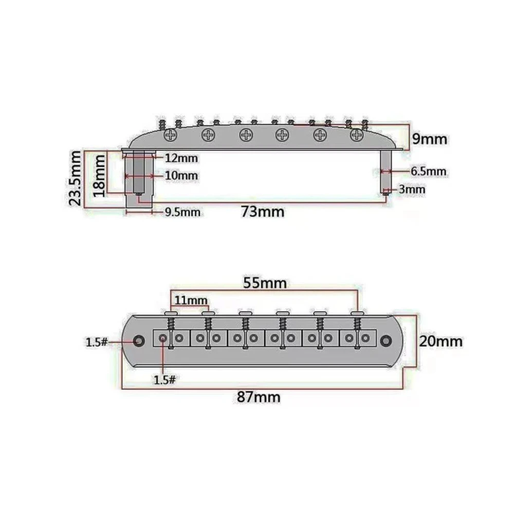 1set JM JazzMaster Guitar Bridge Adjustable Threaded 6 String Saddle Guitar Master Bridge For Master Style Electric Guitar