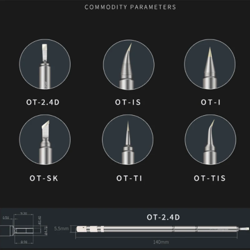 MECHANIC OT Series solder tip heating core integrated long soldering iron tip is suitable for T12 950 soldering rework station