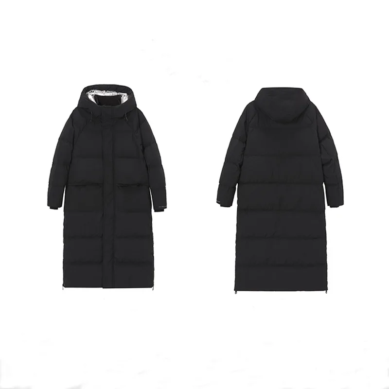 Warm winter ladies thick down coats puffer zipper hood long fashion brand jacket