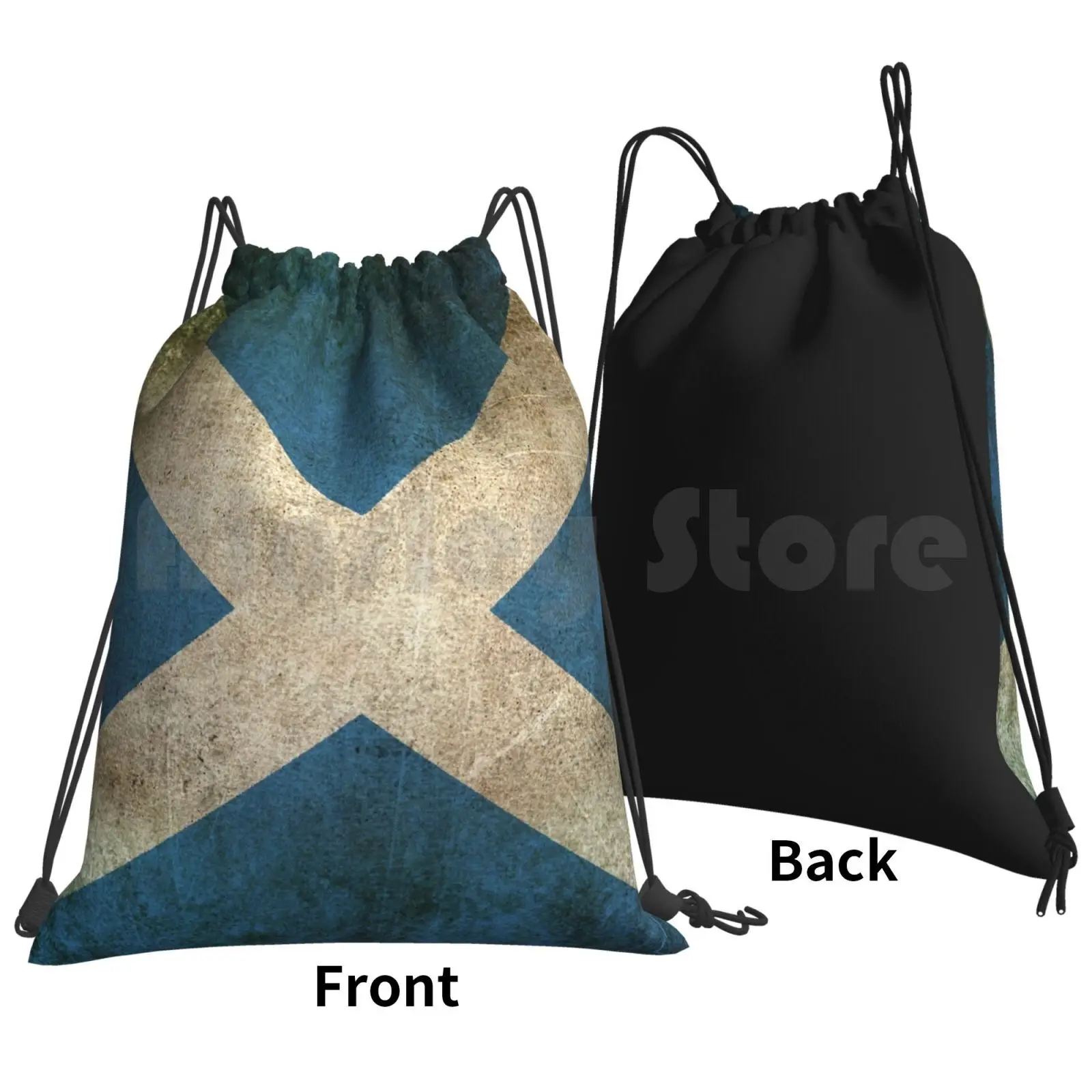 Old And Worn Distressed Vintage Flag Of Scotland Backpack Drawstring Bag Riding Climbing Gym Bag Vintage Scottish Flag Old