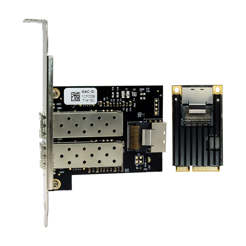 MINI PCIE LAN CARD 2 PORT SFP 1000m Server Network Adapter Chip INTEL 350AM4