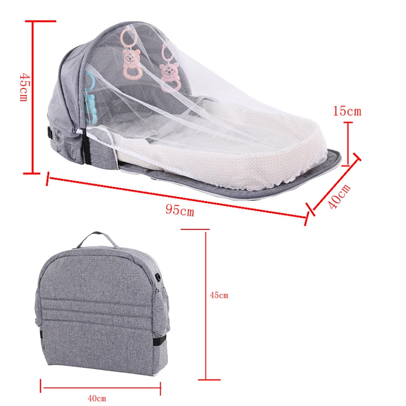 Baby Travel Portable Mobile Crib Baby Nest Cot Newborn Multi-function Folding Bed Child Foldable Chair With Toys Mosquito Net