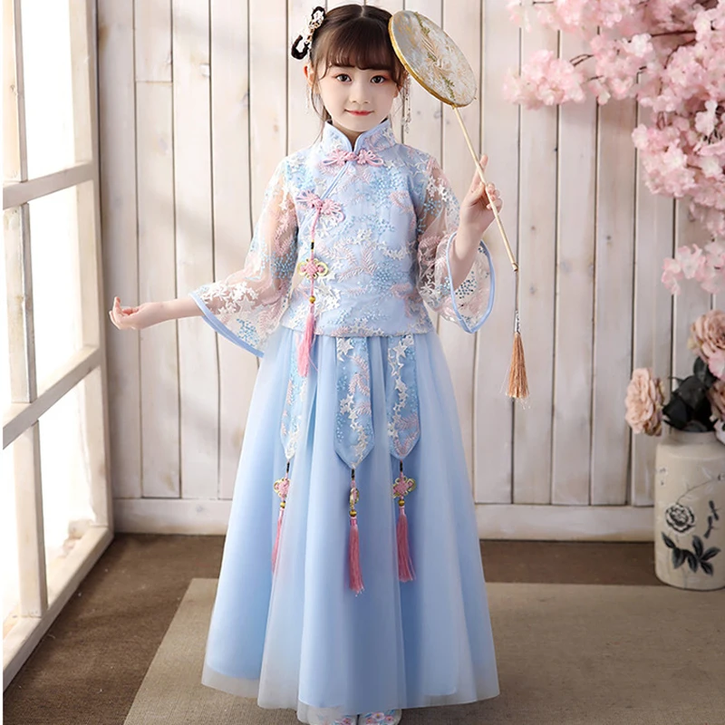 Vestido Cheongsam tradicional chino para niñas, vestido Formal de princesa para fiesta, disfraces de actuación para niños, ropa para Festival de Año Nuevo