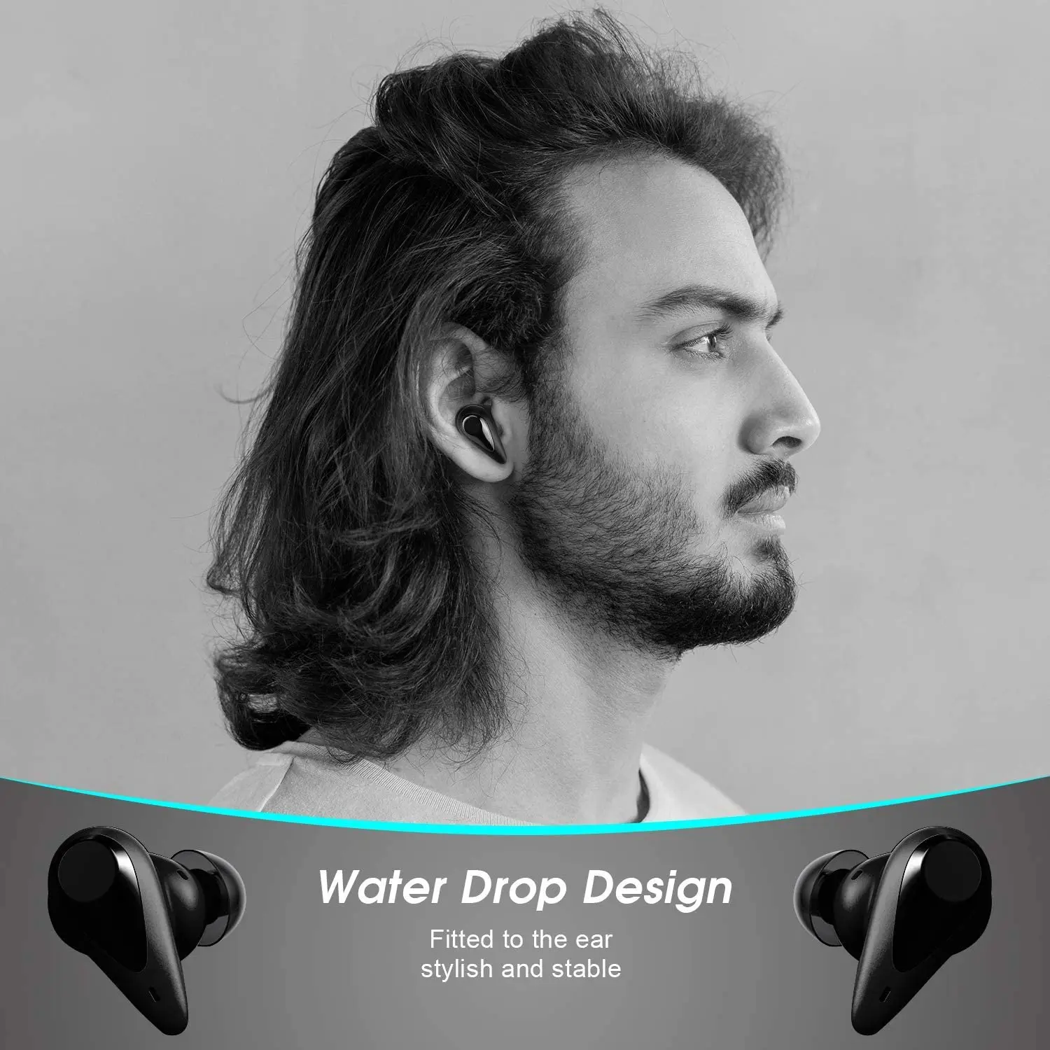 August EP810 Wireless Earbuds Bluetooth5.0 Touch Control with Type C Charging Box in-Ear Earphones with Microphone for Phone