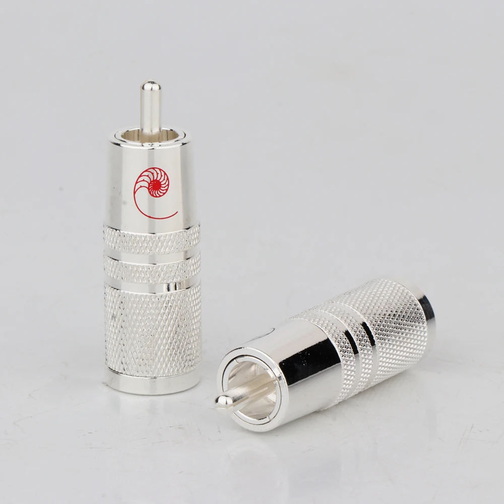 4 шт., посеребренные штекеры RCA R1702 в стиле мульрикаса, HIFI, «сделай сам», аудиоразъем RCA