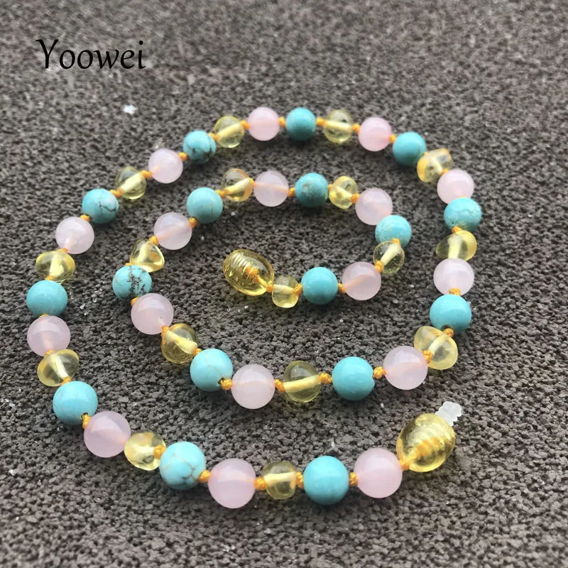 

Yoowei 9 Color New Amber Teething Bracelet/Necklace for Baby Adult Unisex Authentic Natural Stone Baltic Amber Jewelry Wholesale