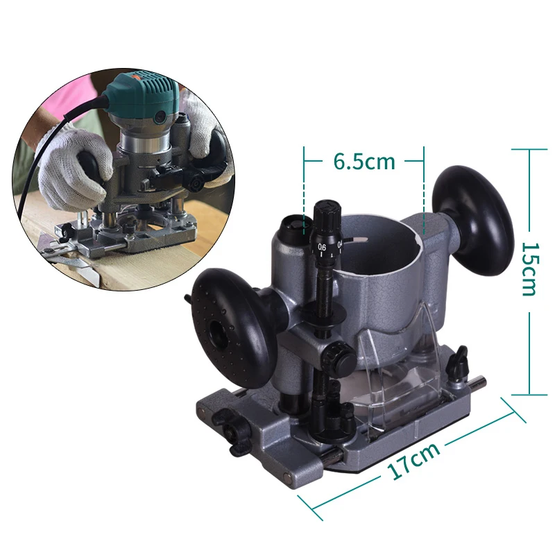 Hand-Held Removable Plunge Router Base for Home Milling Cutter Machine with Wood Cutter Tool Set