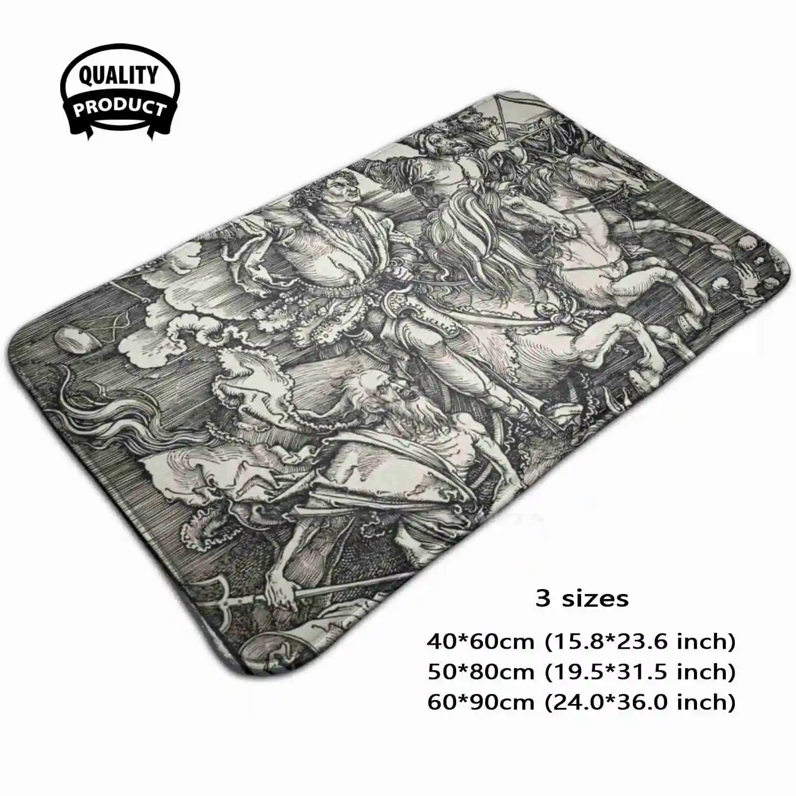 Four Of The Apocalypse - Albrecht Dürer Soft Cushion Home Carpet Door Mat Car Rug Four Of The Apocalypse Albrecht Dürer Artist