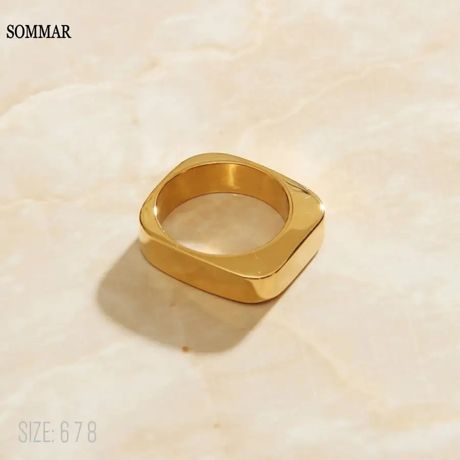 SOMMAR Birthday Gift Gold Plated size 6 7 8 Girlfriend Tail ring Minimalism ins prices in euros accessories for jewelry