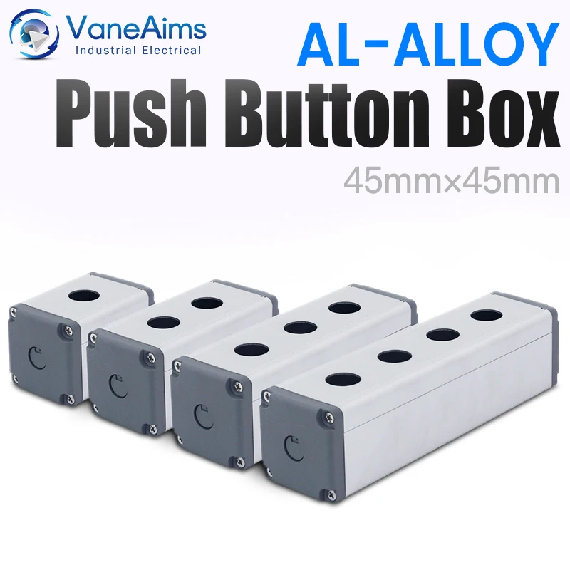 

Metal Push Button Switch Box 45*45mm Portable Mobile Switch Box Waterproof Aluminum Alloy Power Control Box 1/2/3/4 Hole