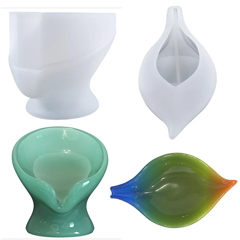 

Lotus Leaf Shape Storage Box Silicone Mold DIY Epoxy Resin Soap Holder Dish Molds Bathroom Plate Tray Resin Crafts Casting Molds