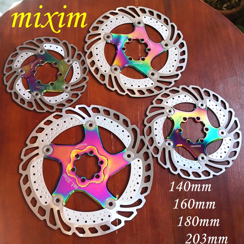 2019 NEW 140mm/160mm/180mm/203mm MTB Mountain Bike Cooling Brake Rotors  Road  Floating Bicycle Brake Six Nail Disc