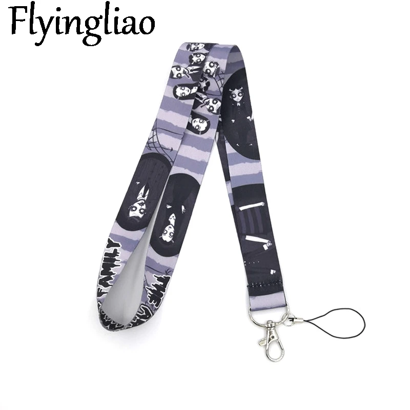 Funny Horror Movie Characters Lanyard Card Holder Student Hanging Neck Phone Lanyard Badge Subway Access Card Holder Accessories