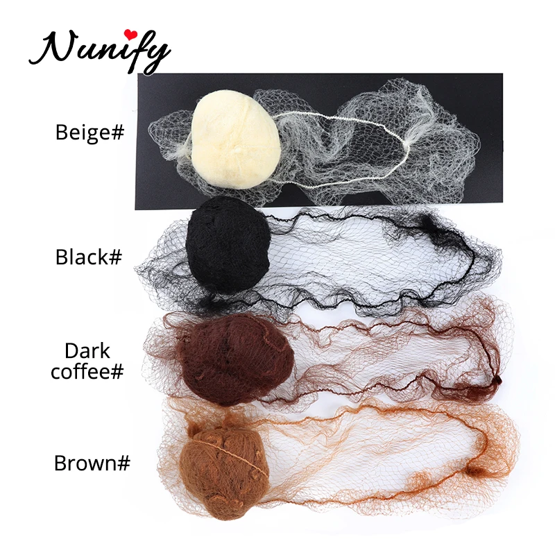 Nunify 5 Nylon Tóc Lưới Vô Hình Xả Tóc Lưới Váy Múa Snoods Lưới Búi Tóc Lưới Vô Hình Thun Edge lưới Tóc