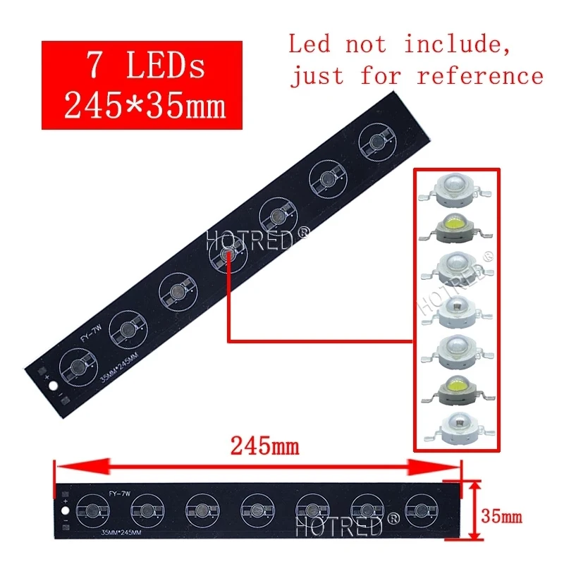 10pcs 1W 3W 5W LED Aluminum Base Plate 76mm 245mm 300mm 500mm PCB Board DIY For 3 9 12 21 10 30 36W Watt High Power Light Beads