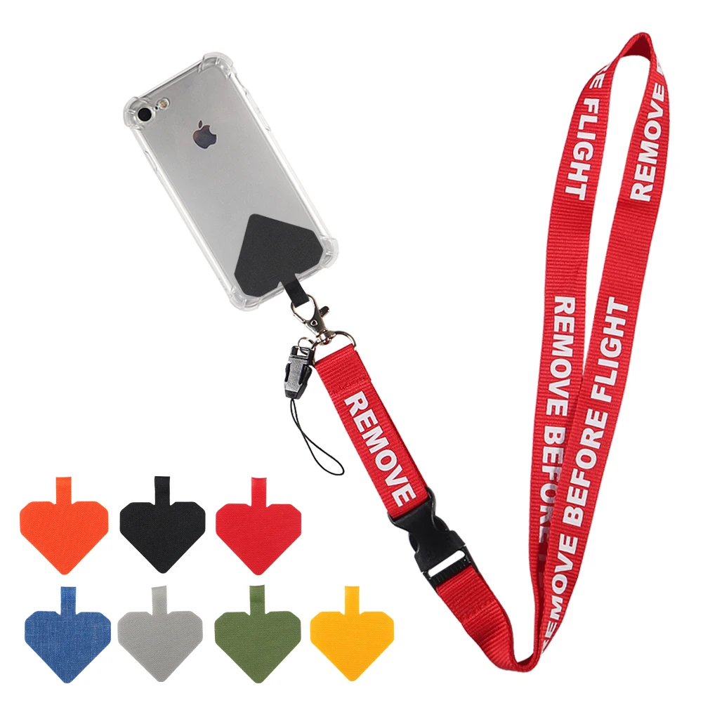 1 PC Remove Before Flight Lanyards for Card Badge Gym Key Chain Holder Neck Strap For Red Lanyard Hang Rope Keychain Lanyard