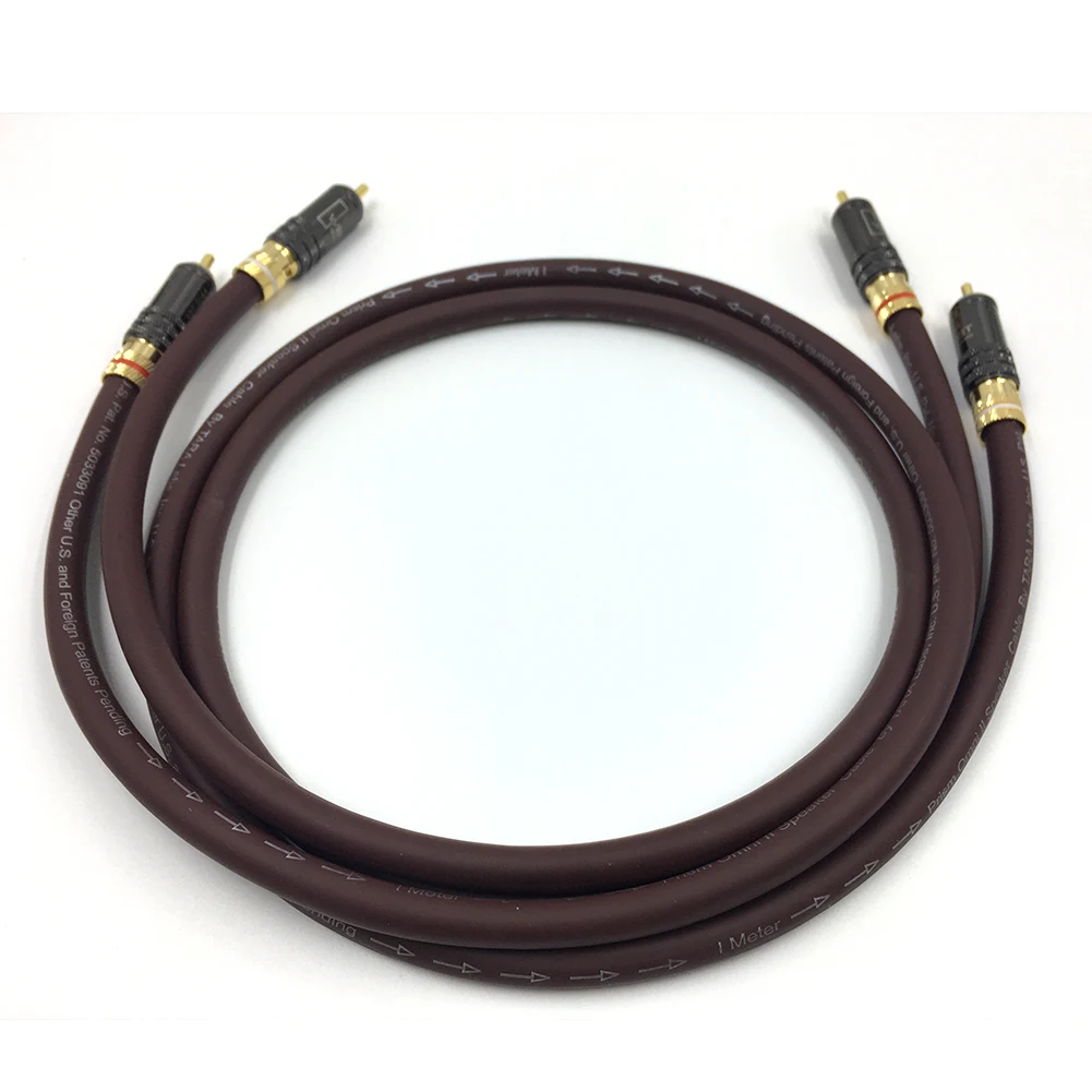 Cabo hifi cardas 2rca, cabo de áudio prateado de cristal único de alta qualidade, linha de sinal rca dupla hifi