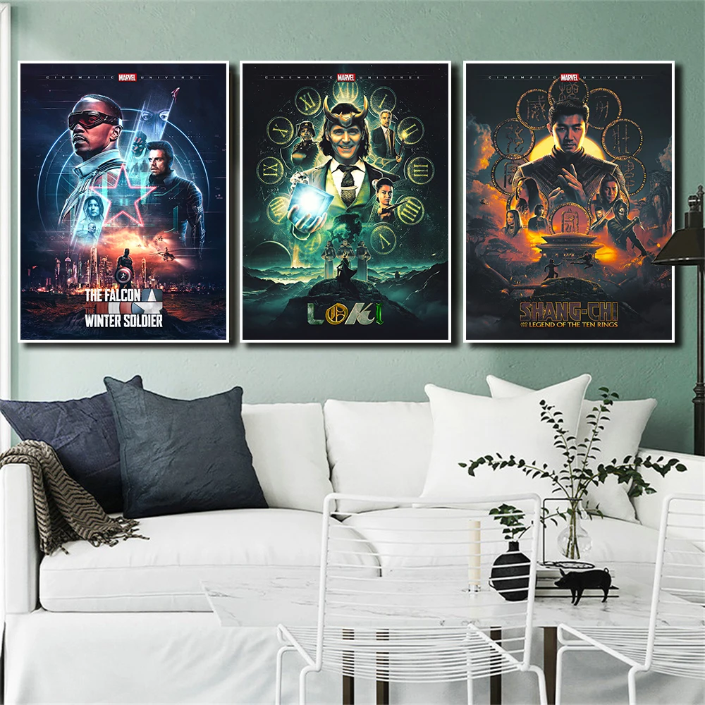 Disney Marvel Movies Poster Shang-Chi Loki The Falcon And The Winter Soldier Prints Canvas Painting Wall Art For Room Home Decor