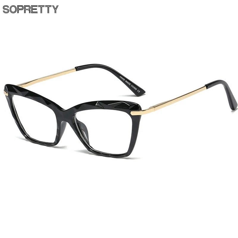 

Retro Women Cat Eye Crystal TR90 Transparent Glasses Frame, Female Prescription Myopia Hyperopia Presbyopia Optical Glass Frames