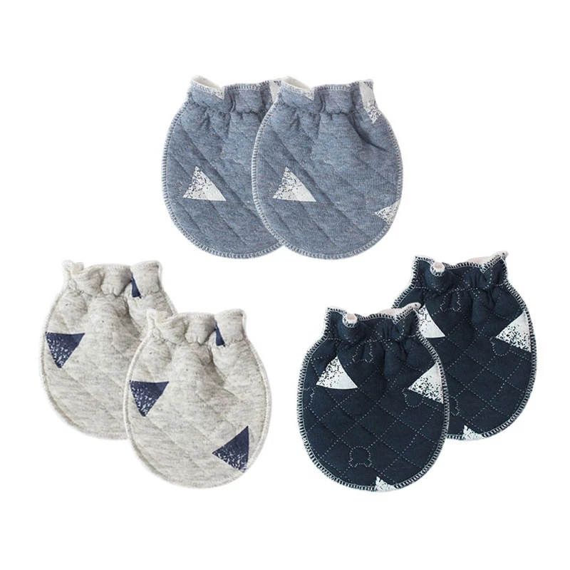 Gants d'hiver chauds en coton pour bébé, anti-rayures, couleur unie, Protection du visage, Anti-préhension, pour nouveau-né