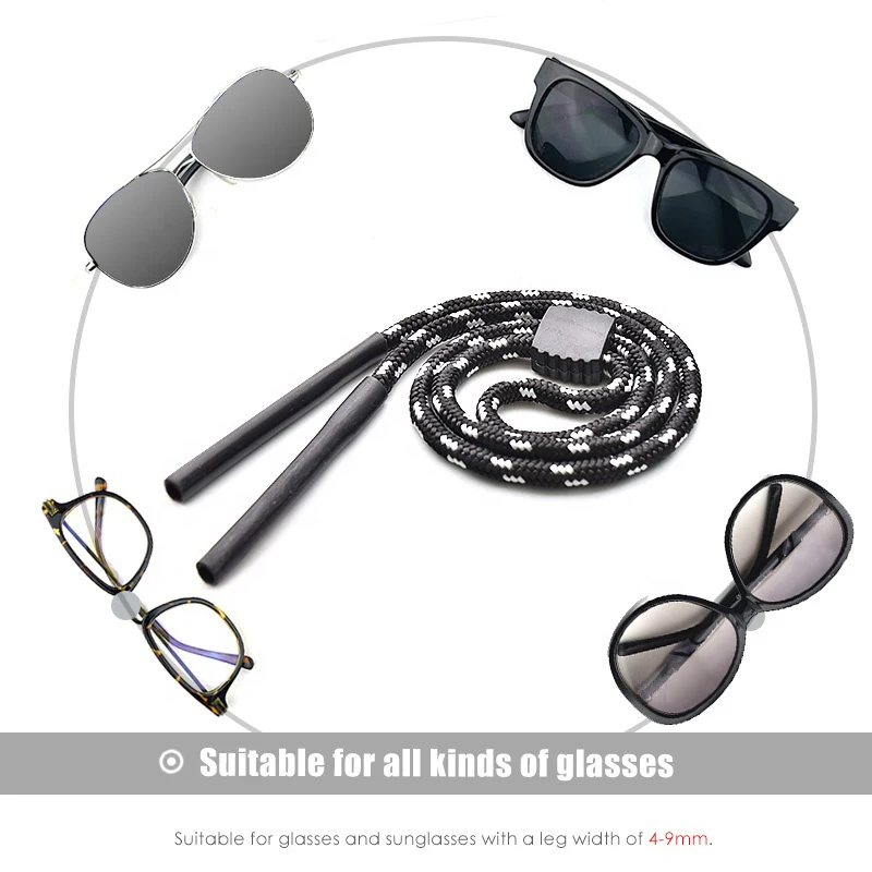 Bulk Universal Nylon Anti-Slip Round Fit Glasses Rope Holder Sports Eyewear Retainer Glasses Holder Strap Sunglasses Chain