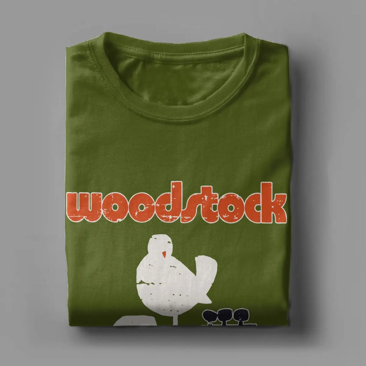 Woodstock 1969 T Shirts Men Pure Cotton Casual T-Shirt Crew Neck Tee Shirt Short Sleeve Tops Original