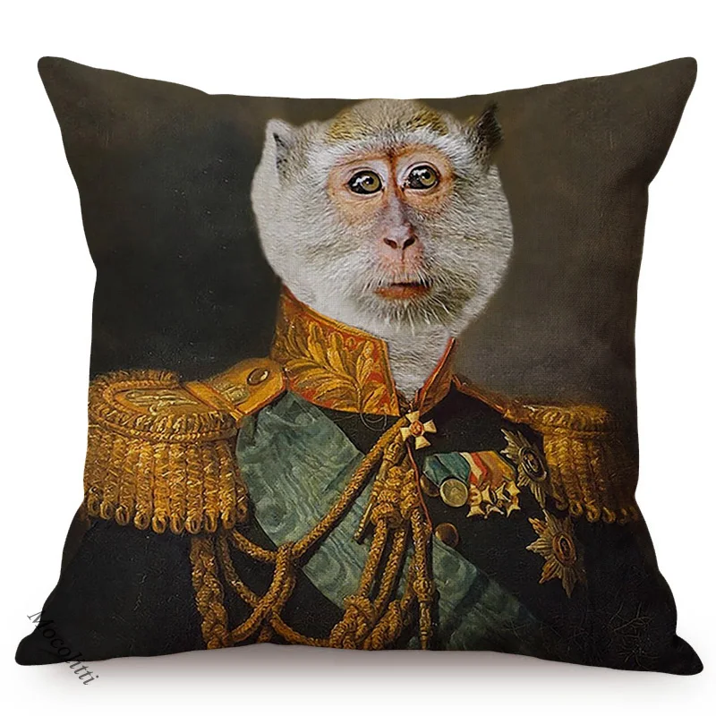 Europe Art Posters Style Decorative Cushion Cover Deer Giraffe Owl Ostrich Funky Animal Vintage Portrait Sofa Poszewka na poduszkę — zdjęcie 4