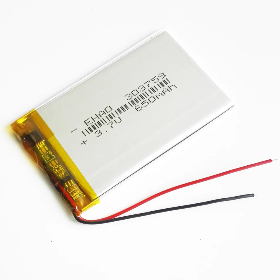 10 Chiếc 3.7V 650MAh 303759 Pin Lithium Polymer Lý-Poly Pin Sạc Cho Mp3 GPS PSP Bluetooth tai Nghe Tai Nghe