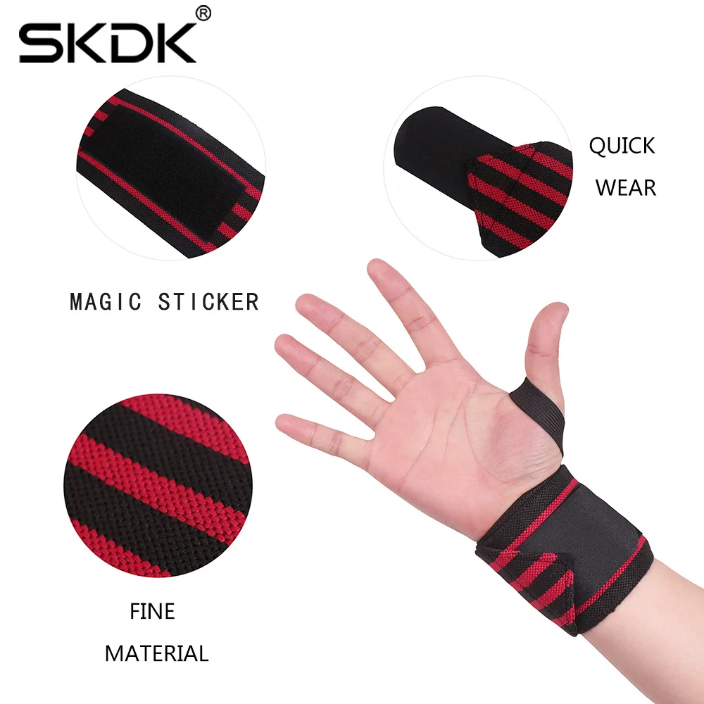 SKDK 1PC Professional Nylon Wrist Band Fitness Gym Wraps For Powerlifting Weight Lifting Strength Training Wrist Support Braces