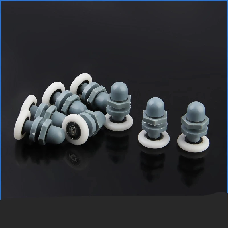 샤워 캐빈 도어 용 8PCS 캐스터 키트 휠 23 25 27mm 상단 하단 이중 유리 용 버튼 마운트 포함