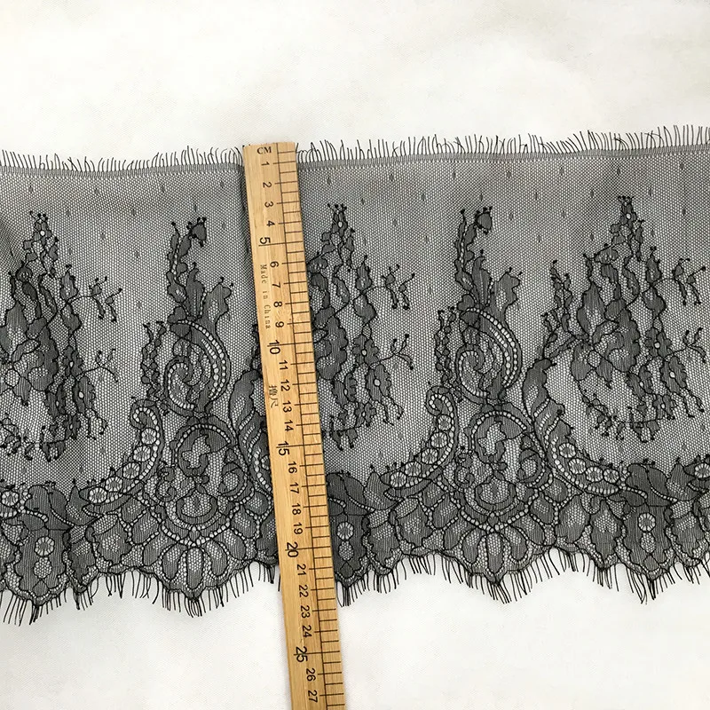 Black Eyelash Lace Fabric Chantilly Lace Trim DIY Clothing Crafts Skin French Lace For Garment Sewing Accessories