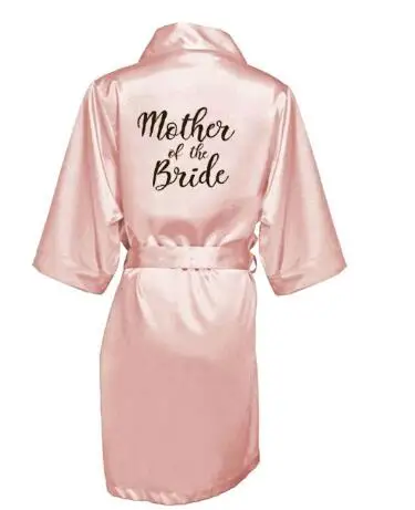 new bride bridesmaid robe with white black letters mother sister of the bride wedding gift bathrobe kimono satin robes